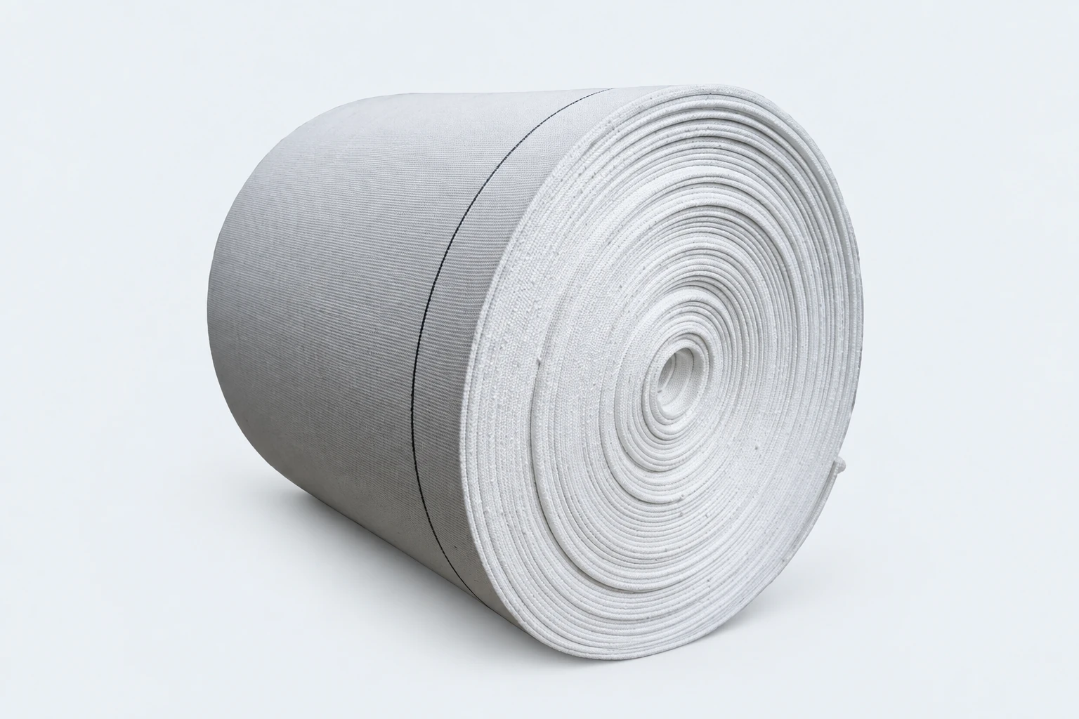 Air slide fabric roll with a light woven surface