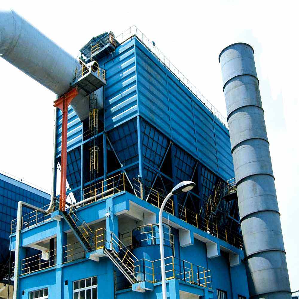 Large baghouse dust collection installation and stack